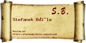 Stefanek Béla névjegykártya