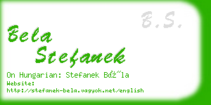 bela stefanek business card